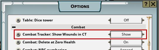 Combat Tracker Options